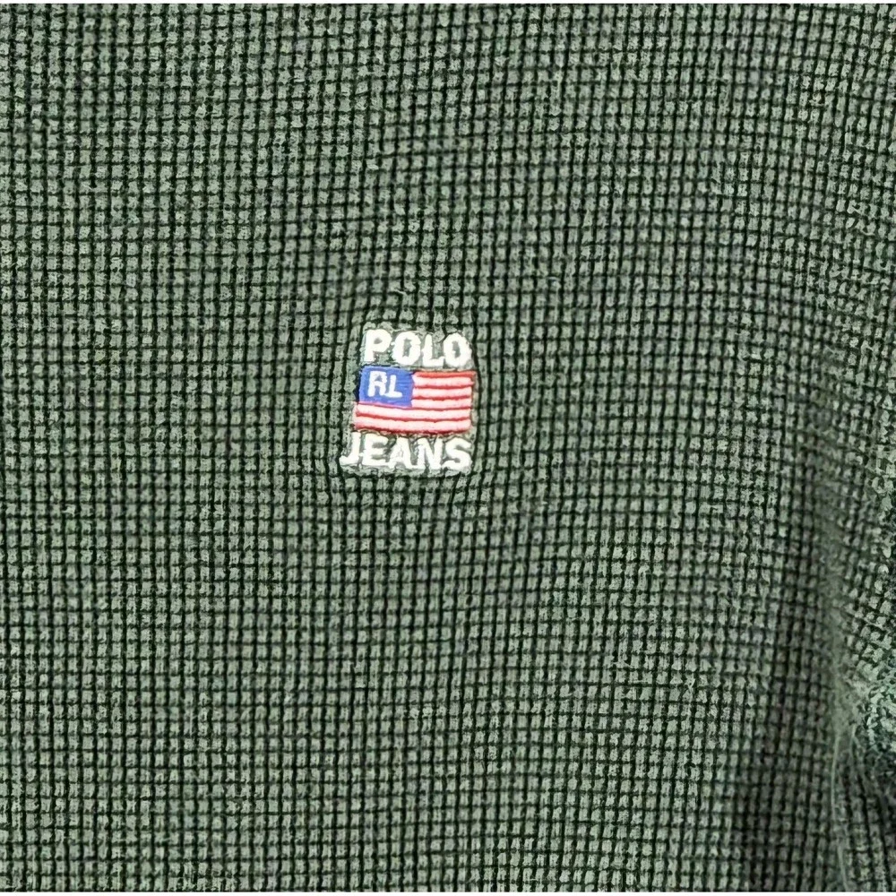 Vintage Polo Jeans Co Ralph Lauren Shirt Mens XL‎ Thermal Green Made in USA